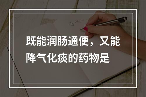 既能润肠通便，又能降气化痰的药物是