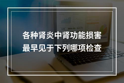 各种肾炎中肾功能损害最早见于下列哪项检查