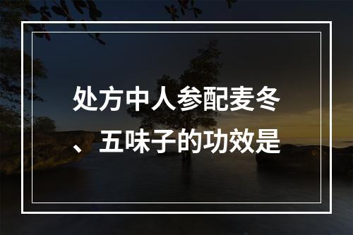 处方中人参配麦冬、五味子的功效是