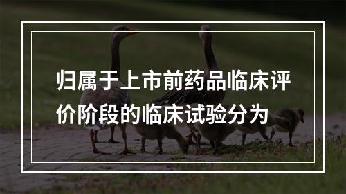 归属于上市前药品临床评价阶段的临床试验分为