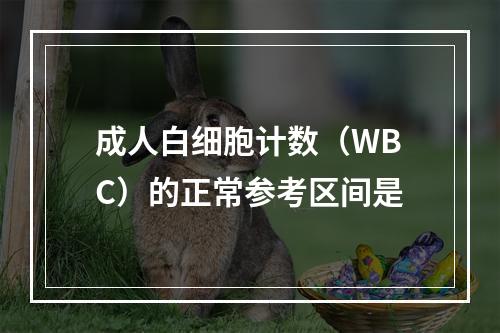 成人白细胞计数（WBC）的正常参考区间是