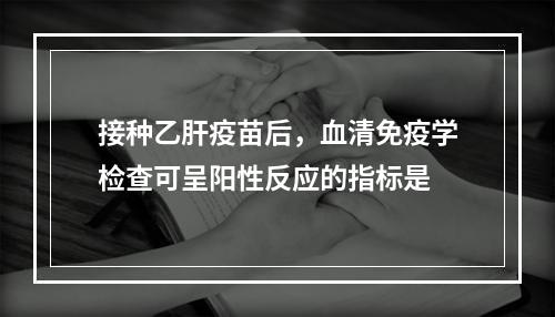 接种乙肝疫苗后，血清免疫学检查可呈阳性反应的指标是