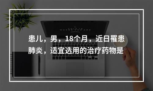 患儿，男，18个月，近日罹患肺炎，适宜选用的治疗药物是