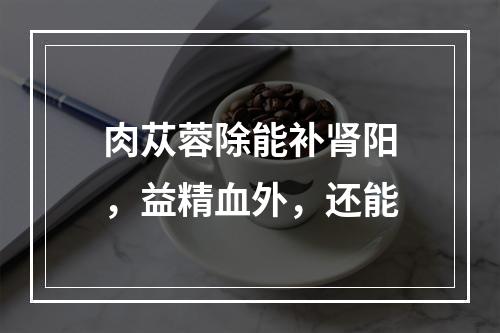 肉苁蓉除能补肾阳，益精血外，还能