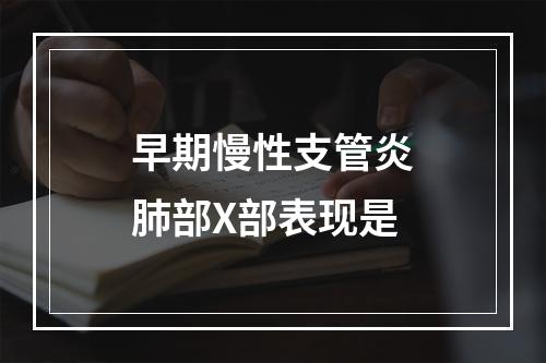 早期慢性支管炎肺部X部表现是