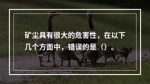 矿尘具有很大的危害性，在以下几个方面中，错误的是（）。