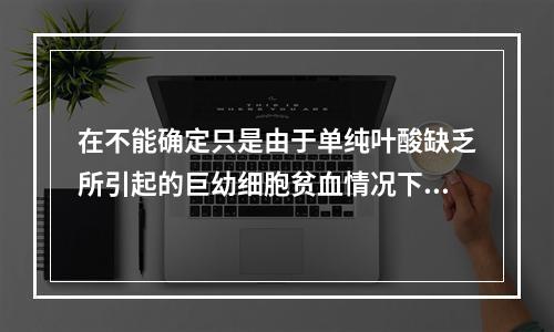 在不能确定只是由于单纯叶酸缺乏所引起的巨幼细胞贫血情况下，在