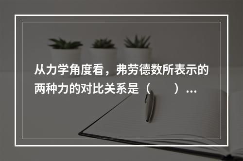 从力学角度看，弗劳德数所表示的两种力的对比关系是（　　）。