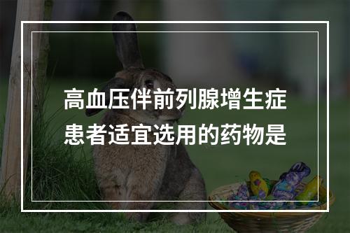 高血压伴前列腺增生症患者适宜选用的药物是