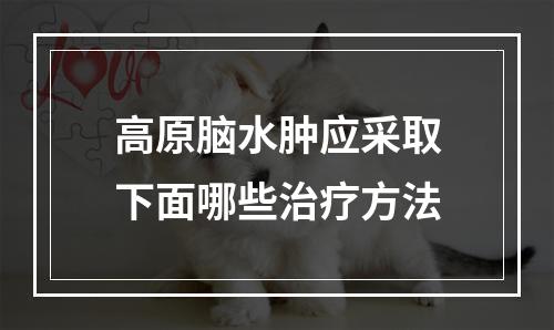 高原脑水肿应采取下面哪些治疗方法