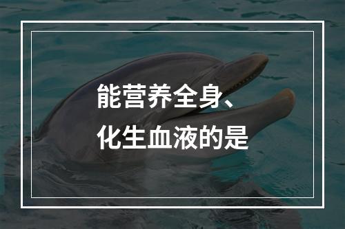 能营养全身、化生血液的是