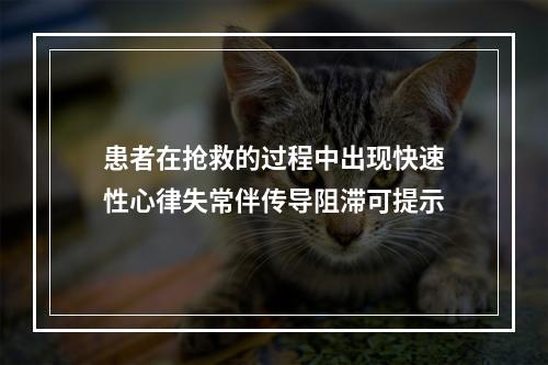 患者在抢救的过程中出现快速性心律失常伴传导阻滞可提示