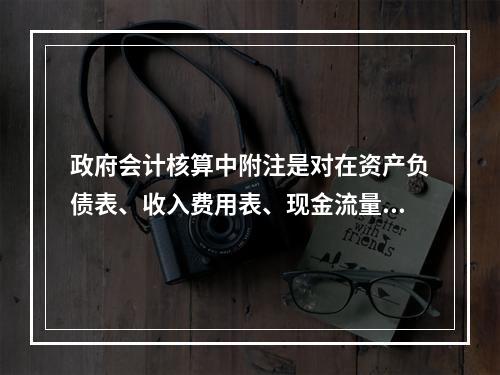 政府会计核算中附注是对在资产负债表、收入费用表、现金流量表等