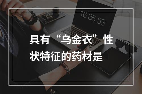 具有“乌金衣”性状特征的药材是