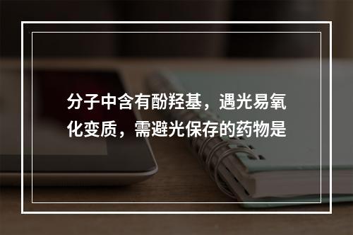 分子中含有酚羟基，遇光易氧化变质，需避光保存的药物是