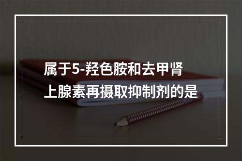 属于5-羟色胺和去甲肾上腺素再摄取抑制剂的是