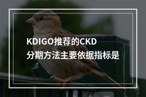 KDIGO推荐的CKD分期方法主要依据指标是