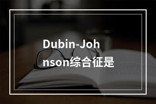 Dubin-Johnson综合征是