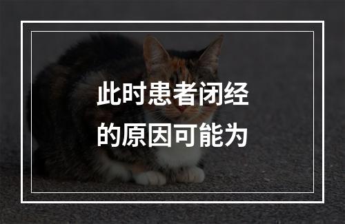 此时患者闭经的原因可能为