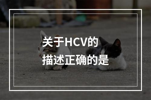 关于HCV的描述正确的是