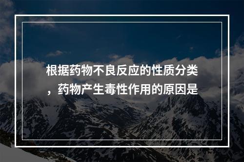 根据药物不良反应的性质分类，药物产生毒性作用的原因是