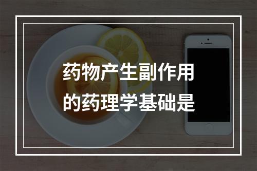 药物产生副作用的药理学基础是