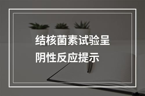 结核菌素试验呈阴性反应提示