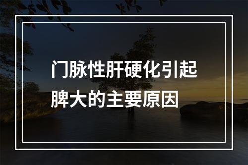 门脉性肝硬化引起脾大的主要原因