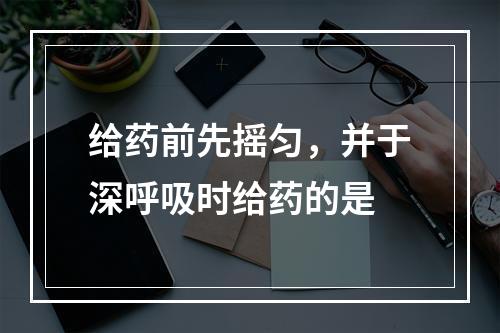 给药前先摇匀，并于深呼吸时给药的是