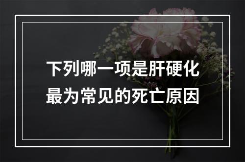 下列哪一项是肝硬化最为常见的死亡原因