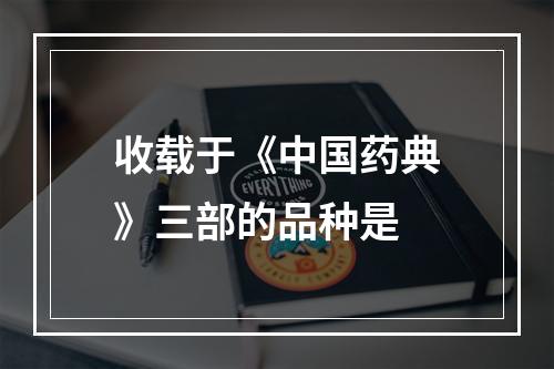 收载于《中国药典》三部的品种是