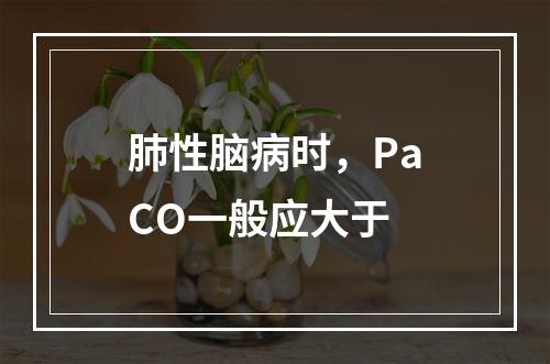 肺性脑病时，PaCO一般应大于