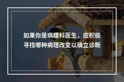 如果你是病理科医生，应积极寻找哪种病理改变以确立诊断