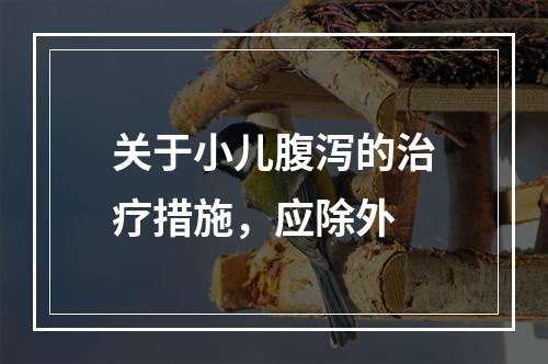 关于小儿腹泻的治疗措施，应除外