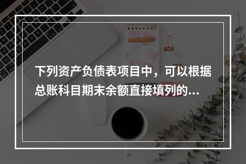 下列资产负债表项目中，可以根据总账科目期末余额直接填列的是（