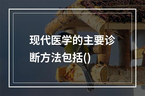 现代医学的主要诊断方法包括()