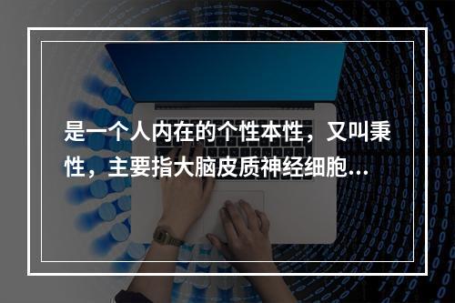 是一个人内在的个性本性，又叫秉性，主要指大脑皮质神经细胞的特