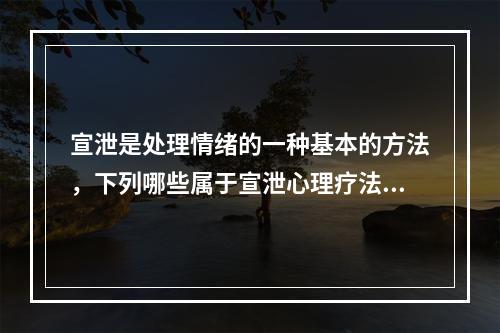 宣泄是处理情绪的一种基本的方法，下列哪些属于宣泄心理疗法()