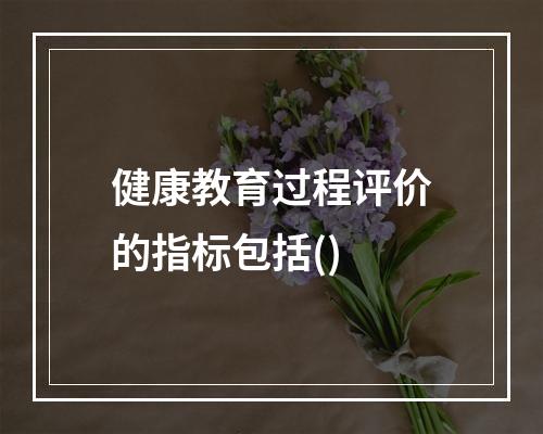 健康教育过程评价的指标包括()