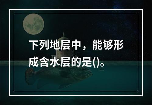 下列地层中，能够形成含水层的是()。