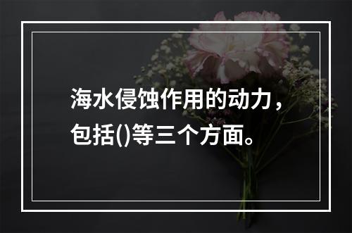 海水侵蚀作用的动力，包括()等三个方面。