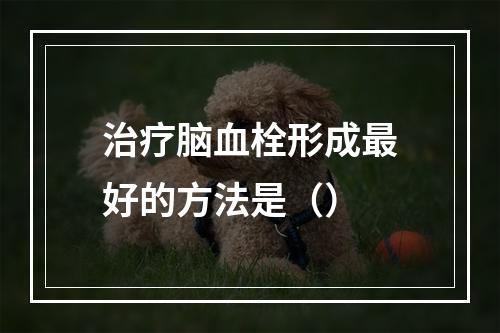 治疗脑血栓形成最好的方法是（）