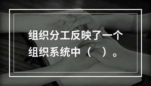 组织分工反映了一个组织系统中（　）。