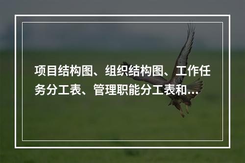 项目结构图、组织结构图、工作任务分工表、管理职能分工表和工作