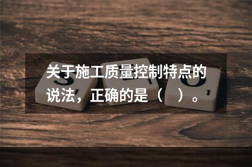 关于施工质量控制特点的说法，正确的是（　）。