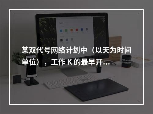 某双代号网络计划中（以天为时间单位），工作 K 的最早开始时