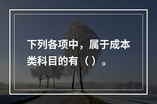 下列各项中，属于成本类科目的有（ ）。