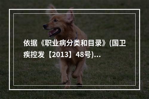 依据《职业病分类和目录》(国卫疾控发【2013】48号)，下