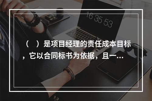 （　）是项目经理的责任成本目标，它以合同标书为依据，且一般情