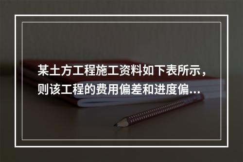 某土方工程施工资料如下表所示，则该工程的费用偏差和进度偏差分